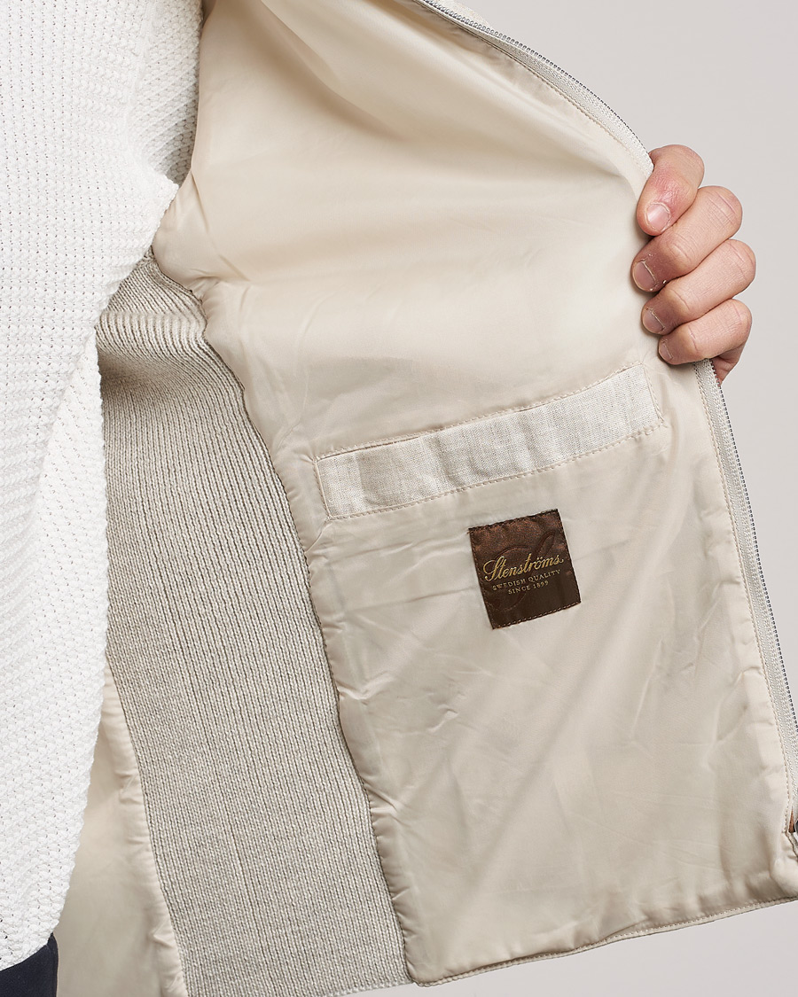 Homme | Gilets | Stenströms | Hybrid Linen/Merino Vest Beige