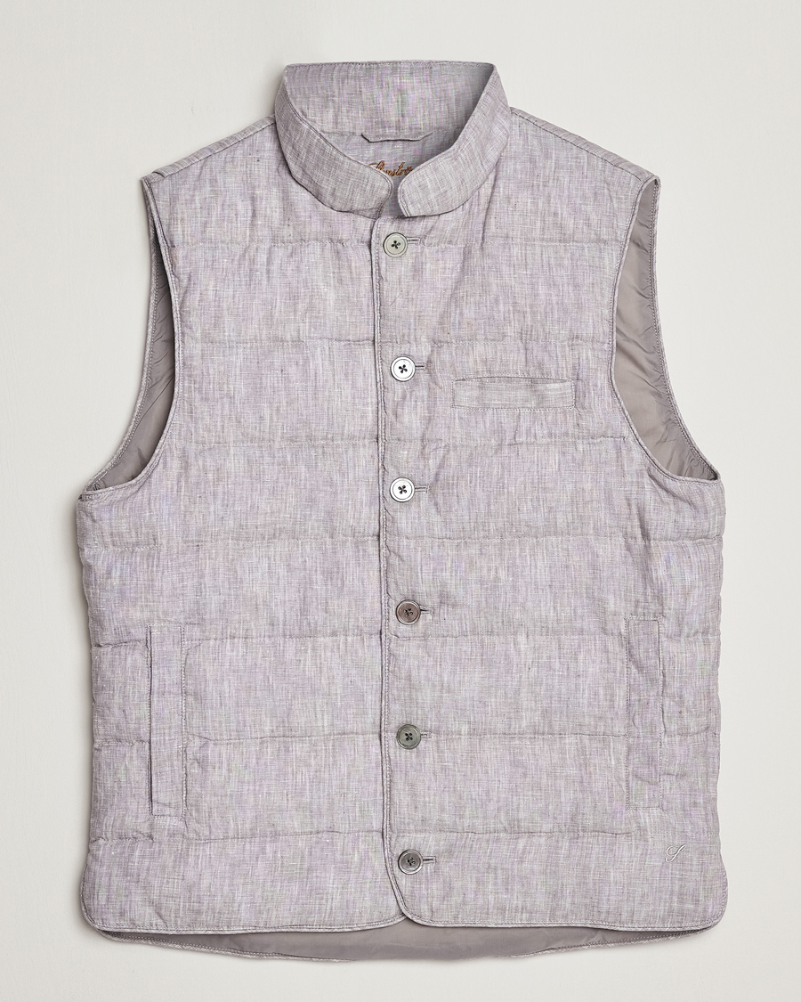 Homme | Gilets | Stenströms | Padded Linen Vest Grey