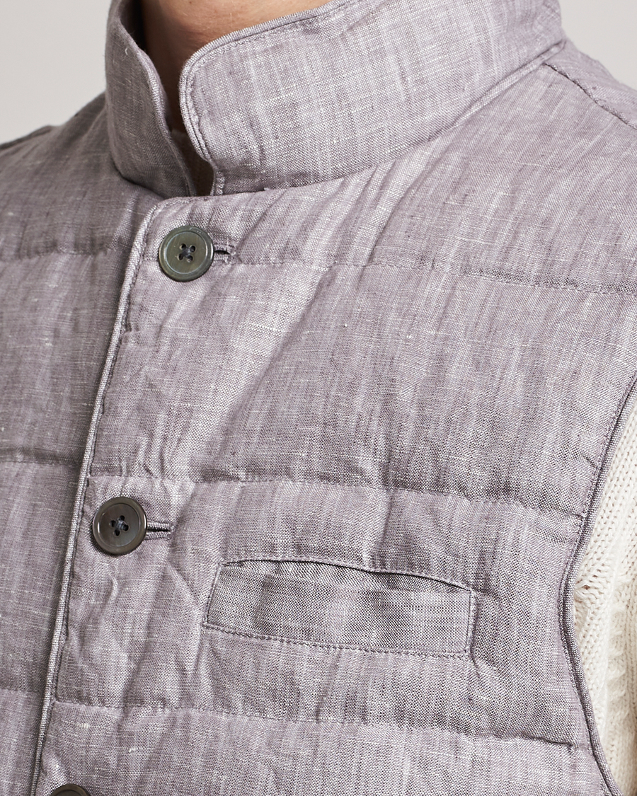 Homme | Gilets | Stenströms | Padded Linen Vest Grey