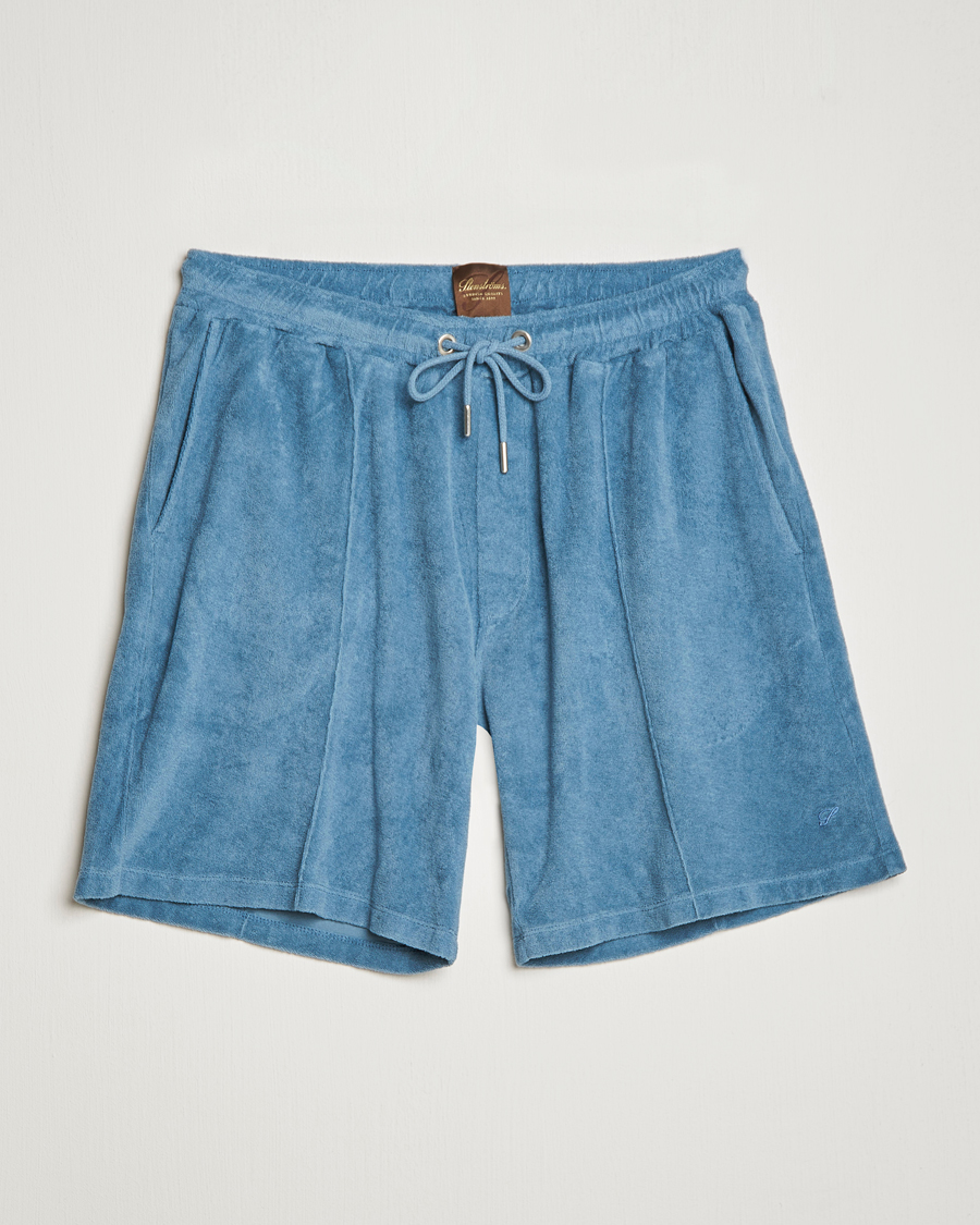 Homme | Shorts | Stenströms | Terry Cotton Shorts Petrol Blue