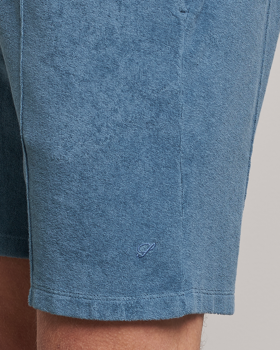 Homme | Shorts | Stenströms | Terry Cotton Shorts Petrol Blue
