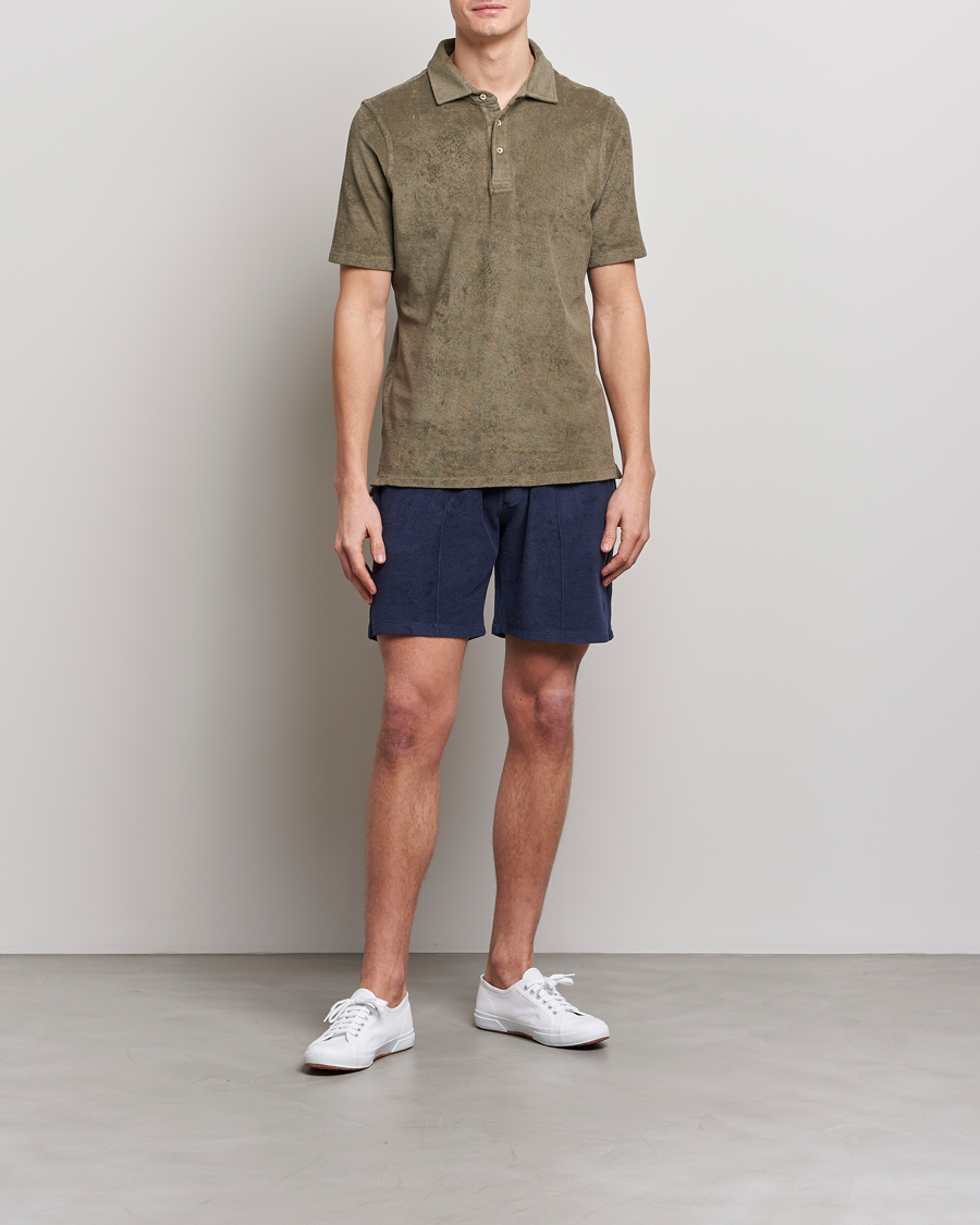 Homme | Shorts | Stenströms | Terry Cotton Shorts Navy