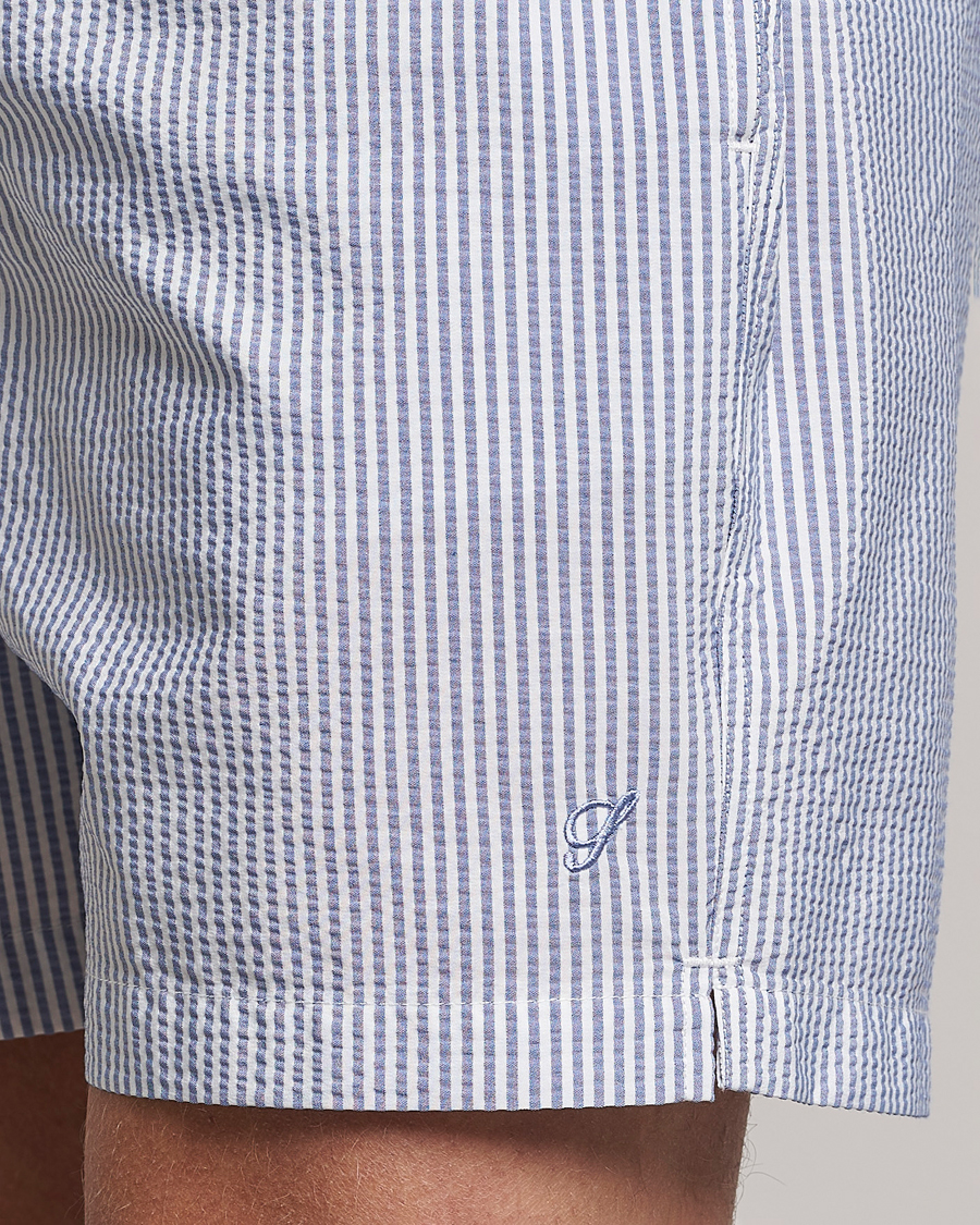 Homme | Maillots De Bain | Stenströms | Seersucker Striped Swim Shorts Blue