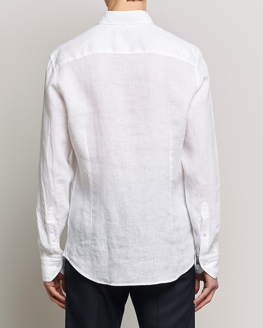 Homme | Chemises | Stenströms | Slimline Cut Away Linen Shirt White