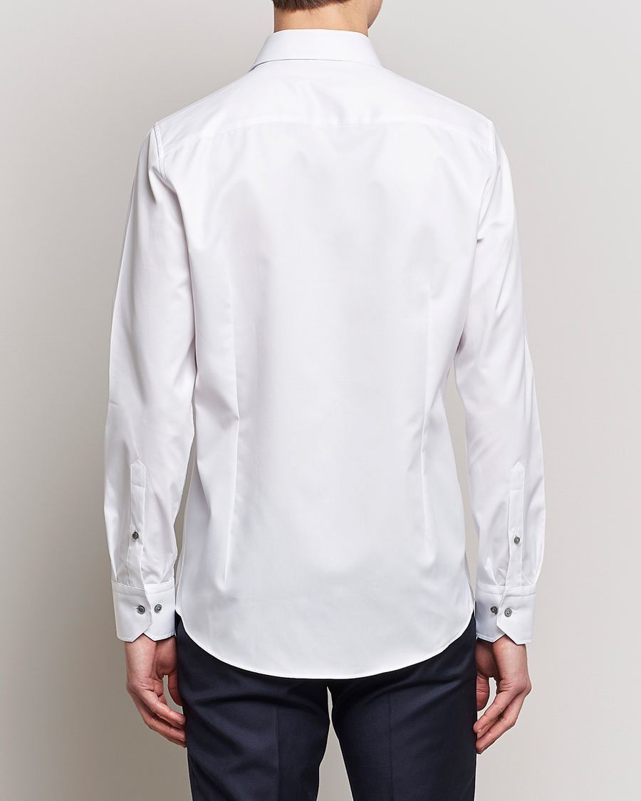 Homme | Chemises | Stenströms | Slimline Cut Away Contrast Shirt White