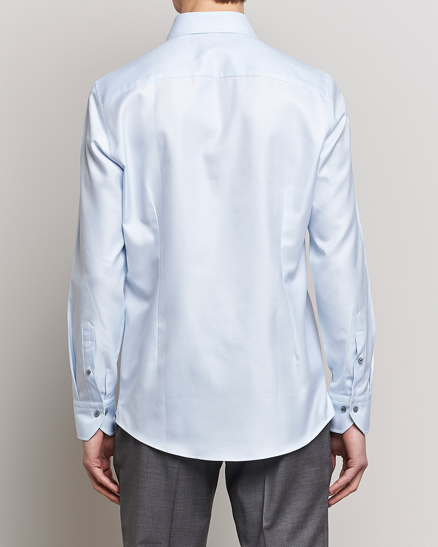 Homme | Chemises | Stenströms | Slimline Houndstooth Contrast Shirt Blue