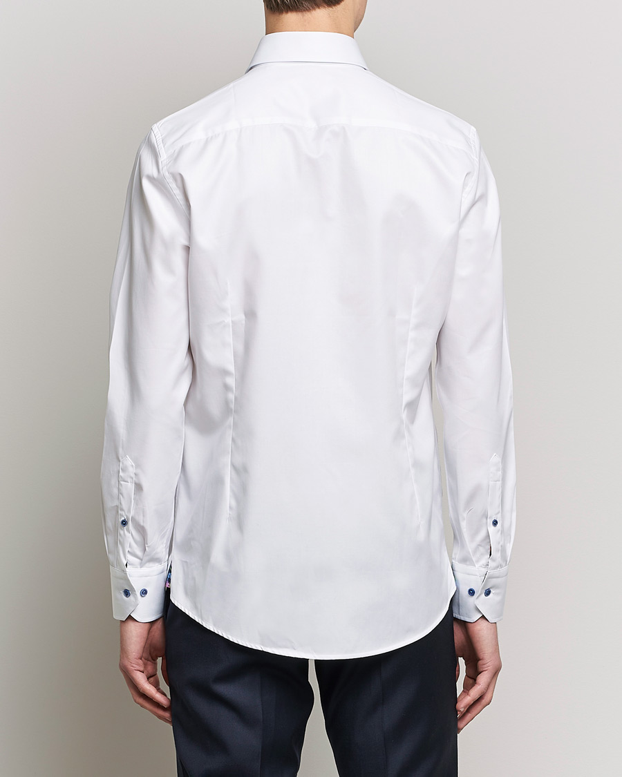Homme | Chemises | Stenströms | Slimline Cut Away Contrast Shirt White