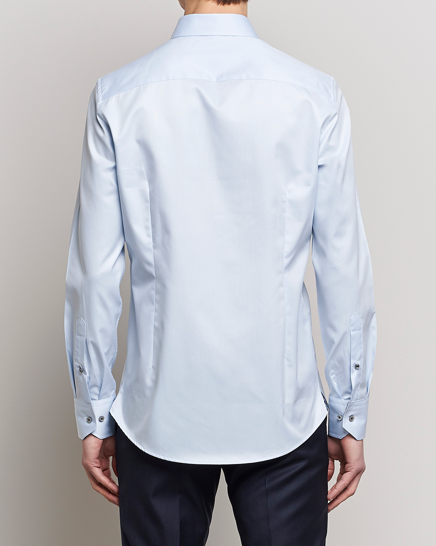 Homme | Chemises | Stenströms | Slimline Cut Away Contrast Shirt Blue