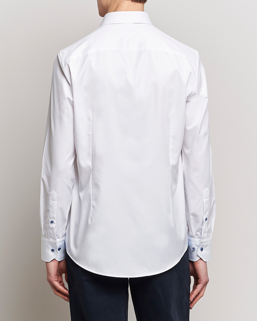 Homme | Chemises | Stenströms | Slimline Cut Away Contrast Shirt White