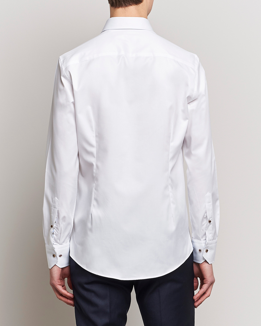 Homme | Chemises | Stenströms | Slimline Cut Away Contrast Shirt White