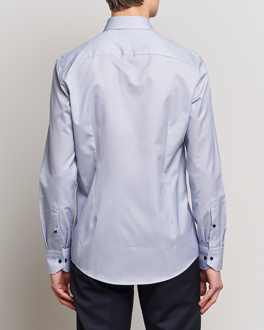 Homme | Chemises | Stenströms | Slimline Cut Away Micro Print Shirt Blue