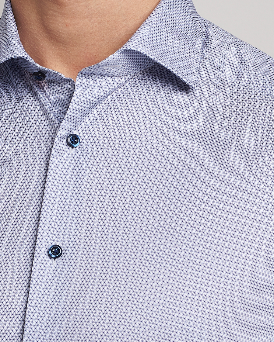 Homme | Chemises | Stenströms | Slimline Cut Away Micro Print Shirt Blue