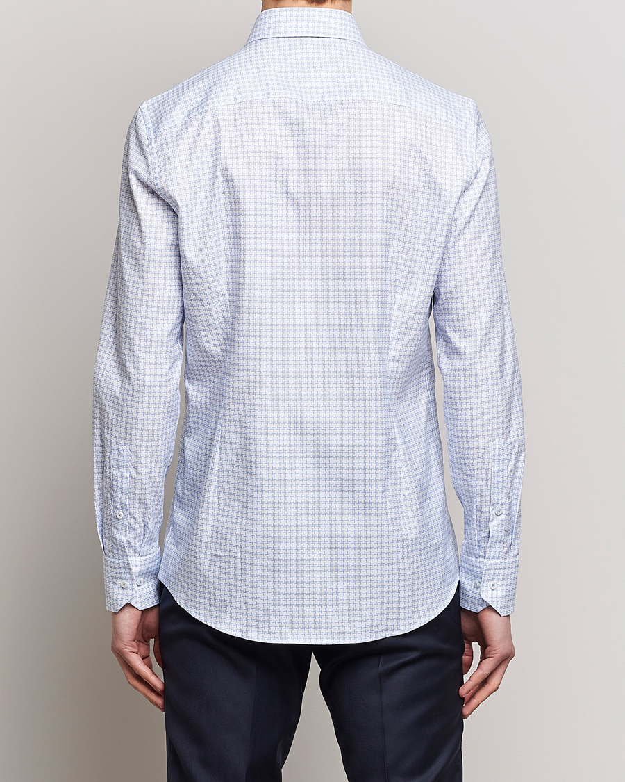 Homme | Chemises | Stenströms | Slimline Cut Away Micro Print Shirt Blue
