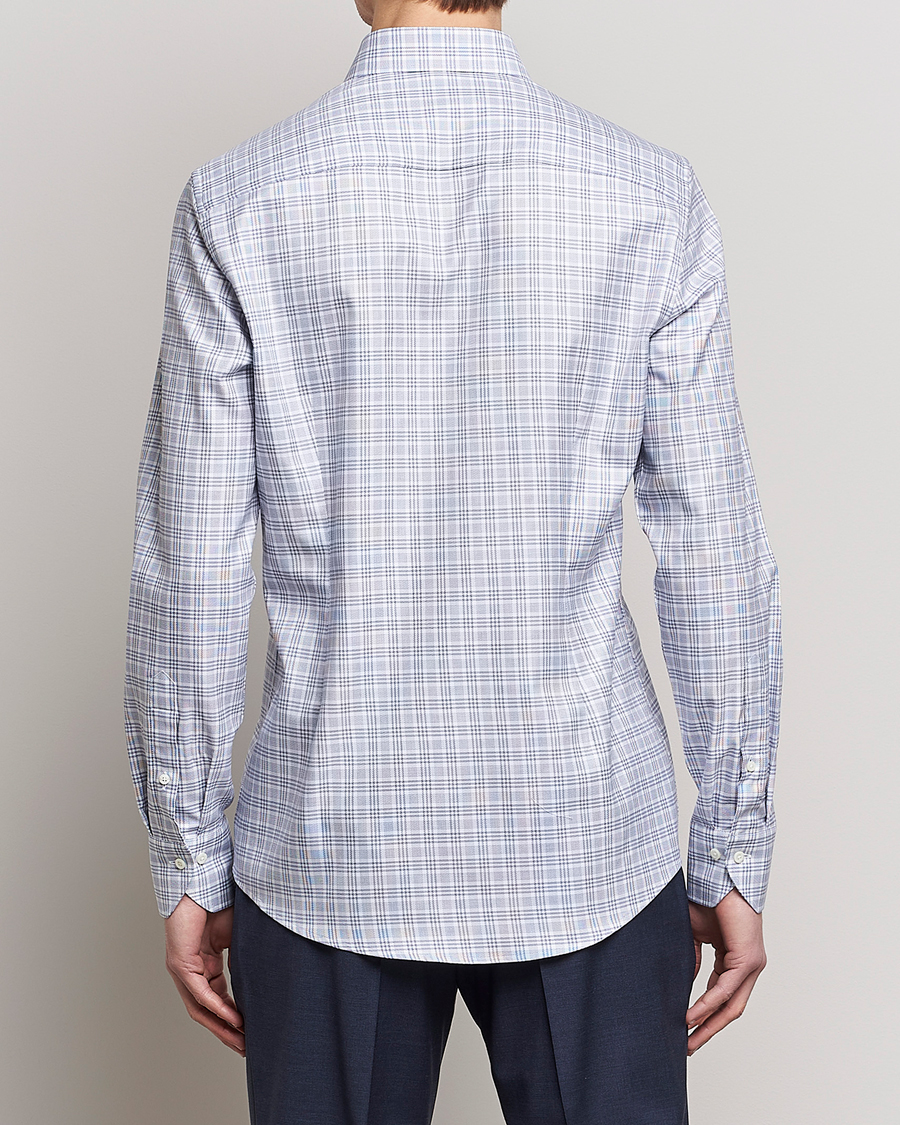 Homme | Chemises | Stenströms | Slimline Cut Away Multicheck Shirt Blue