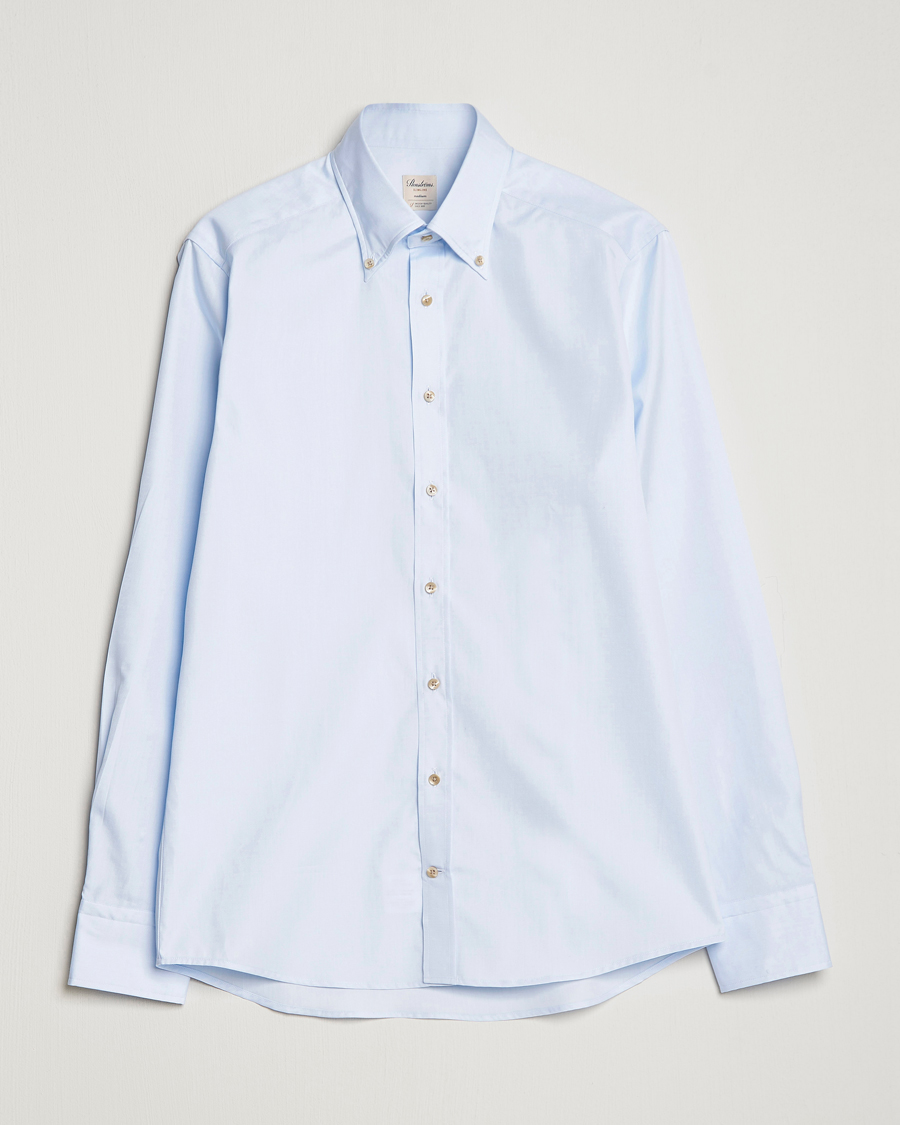 Homme | Chemises | Stenströms | Slimline Button Down Pinpoint Oxford Shirt Blue