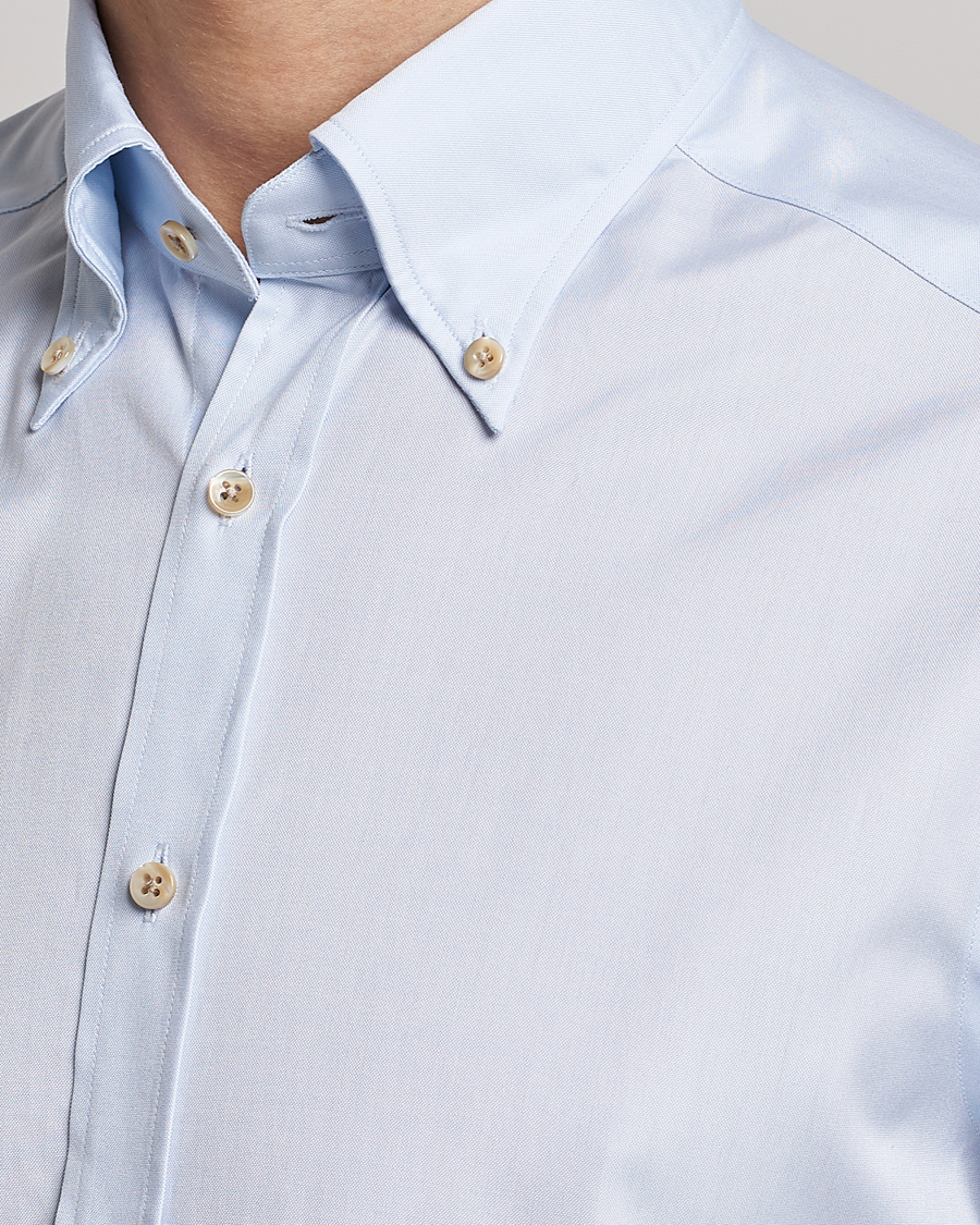 Homme | Chemises | Stenströms | Slimline Button Down Pinpoint Oxford Shirt Blue