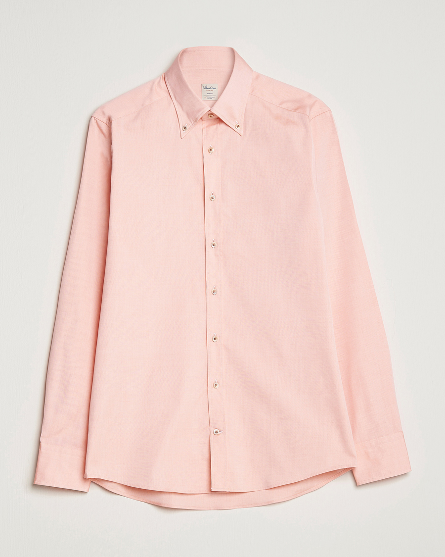 Homme | Chemises | Stenströms | Slimline Button Down Pinpoint Oxford Shirt Orange