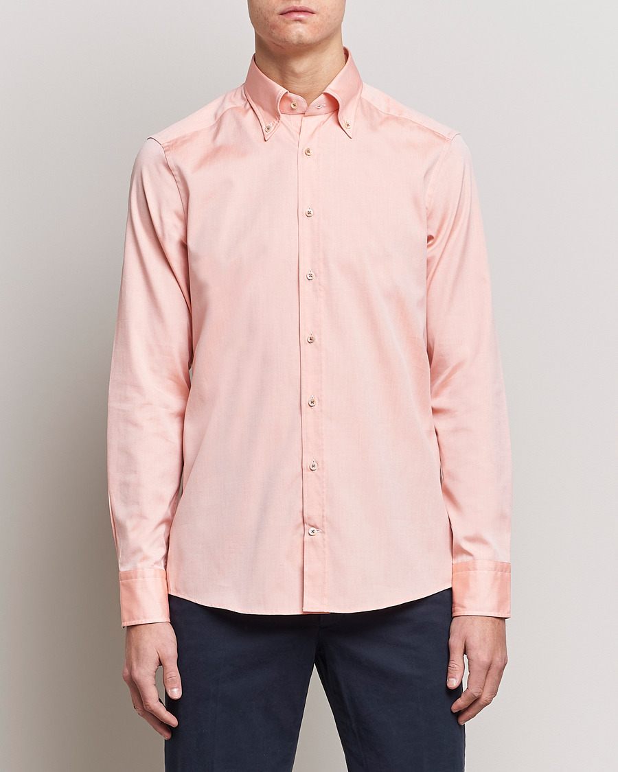 Homme | Chemises | Stenströms | Slimline Button Down Pinpoint Oxford Shirt Orange