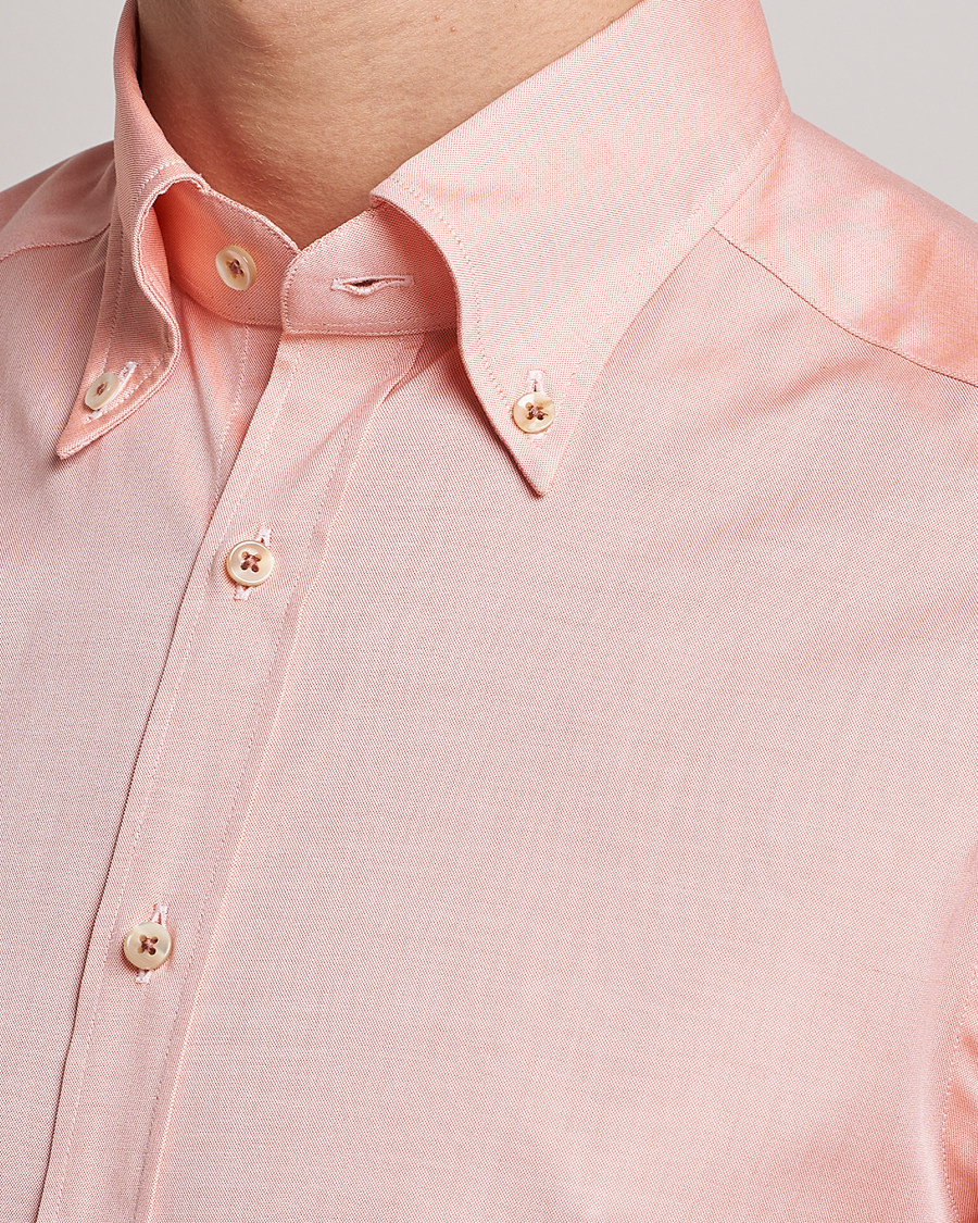 Homme | Chemises | Stenströms | Slimline Button Down Pinpoint Oxford Shirt Orange