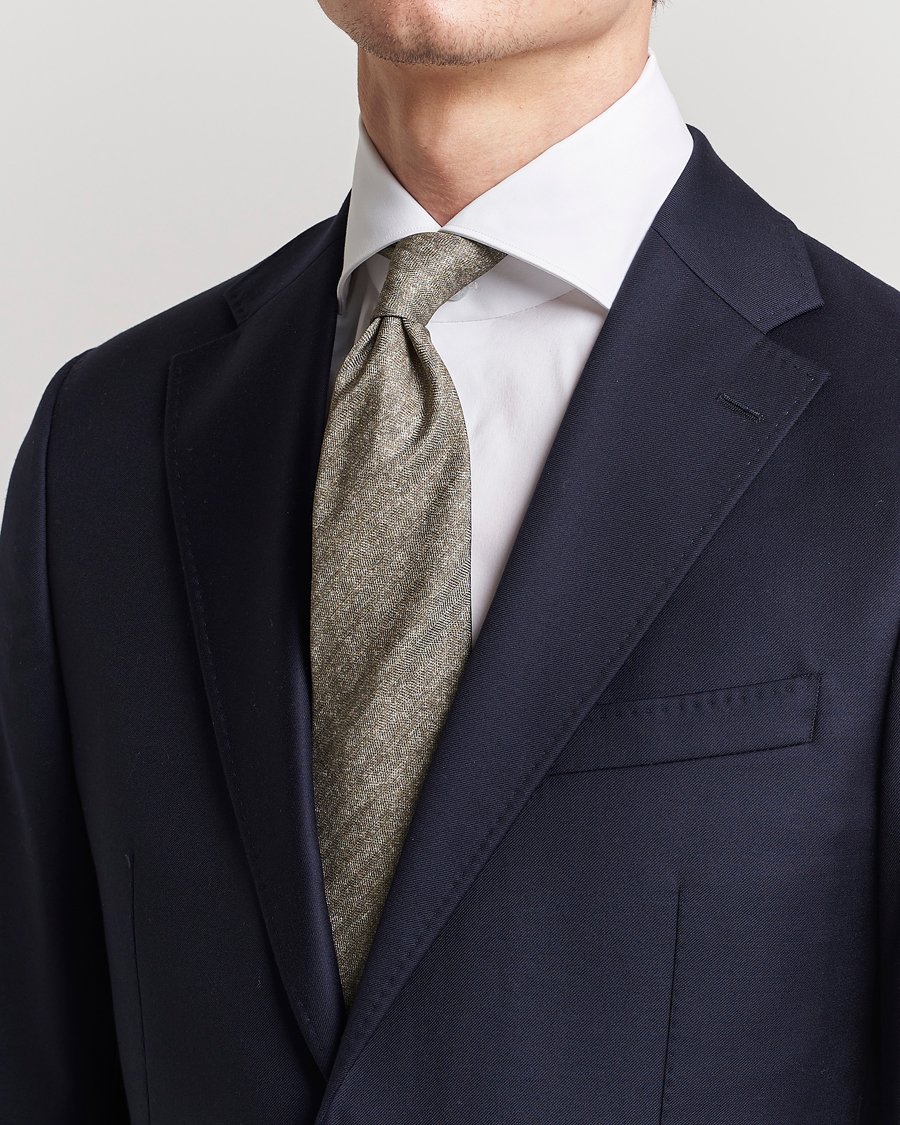 Homme | Stenströms Silk/Linen Tie Light Brown | Stenströms | Silk/Linen Tie Light Brown