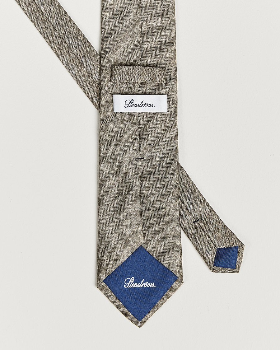 Homme | Stenströms Silk/Linen Tie Light Brown | Stenströms | Silk/Linen Tie Light Brown