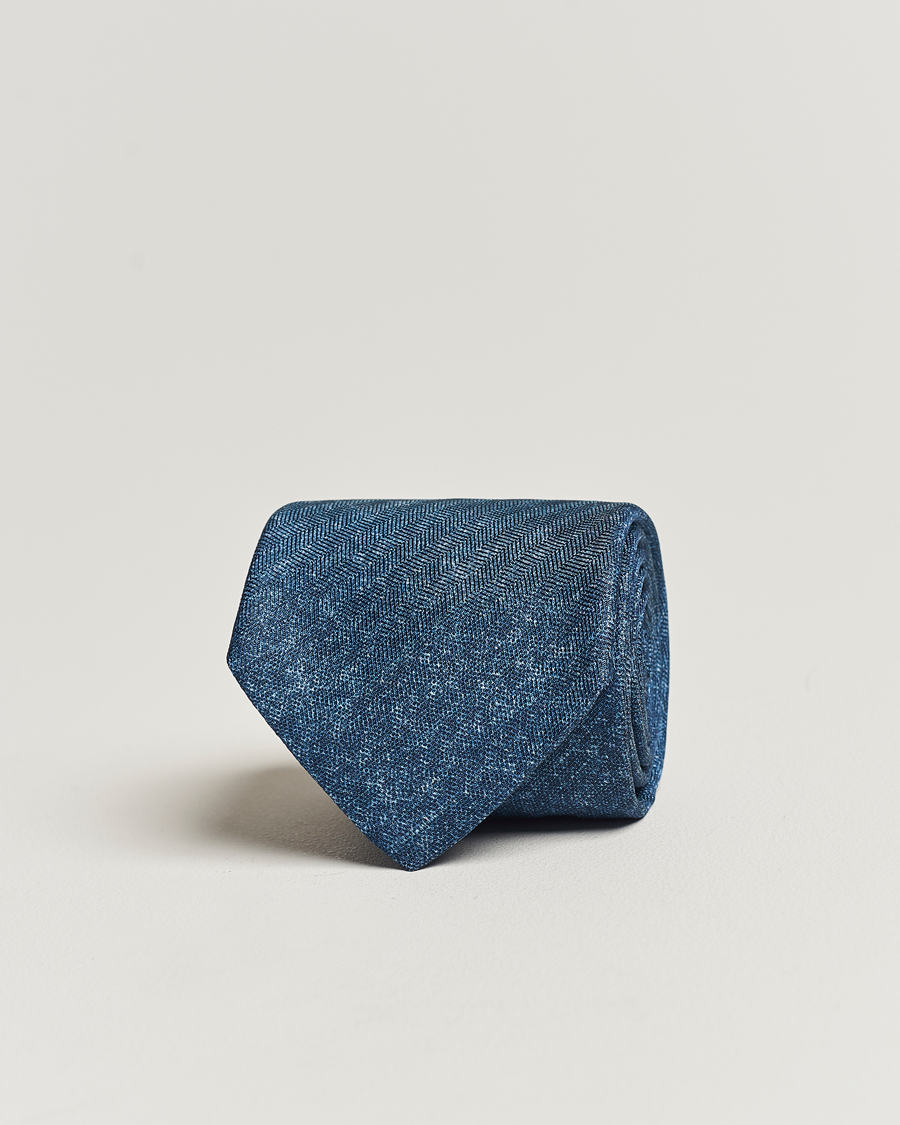 Homme | Stenströms Silk/Linen Tie Navy | Stenströms | Silk/Linen Tie Navy
