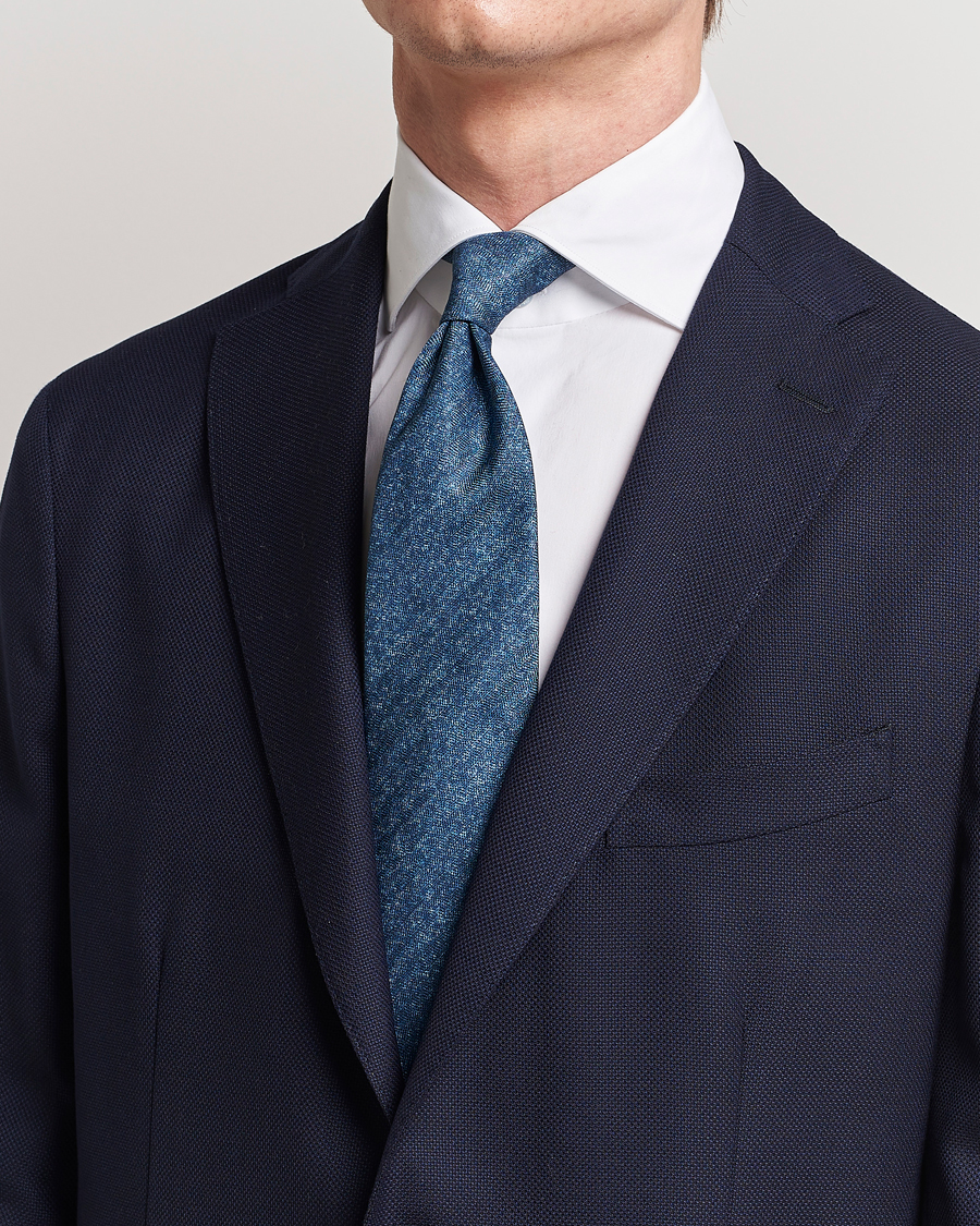 Homme | Stenströms Silk/Linen Tie Navy | Stenströms | Silk/Linen Tie Navy