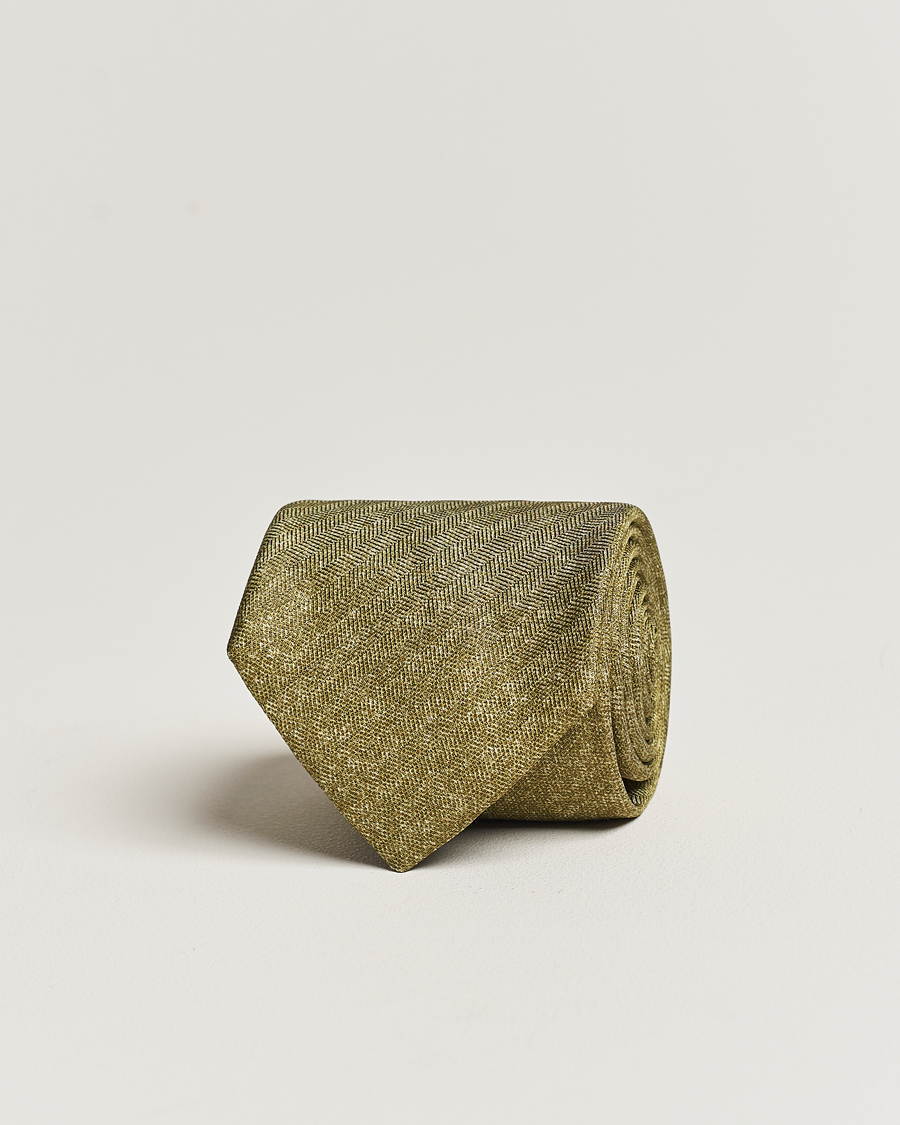 Homme | Stenströms Silk/Linen Tie Green | Stenströms | Silk/Linen Tie Green