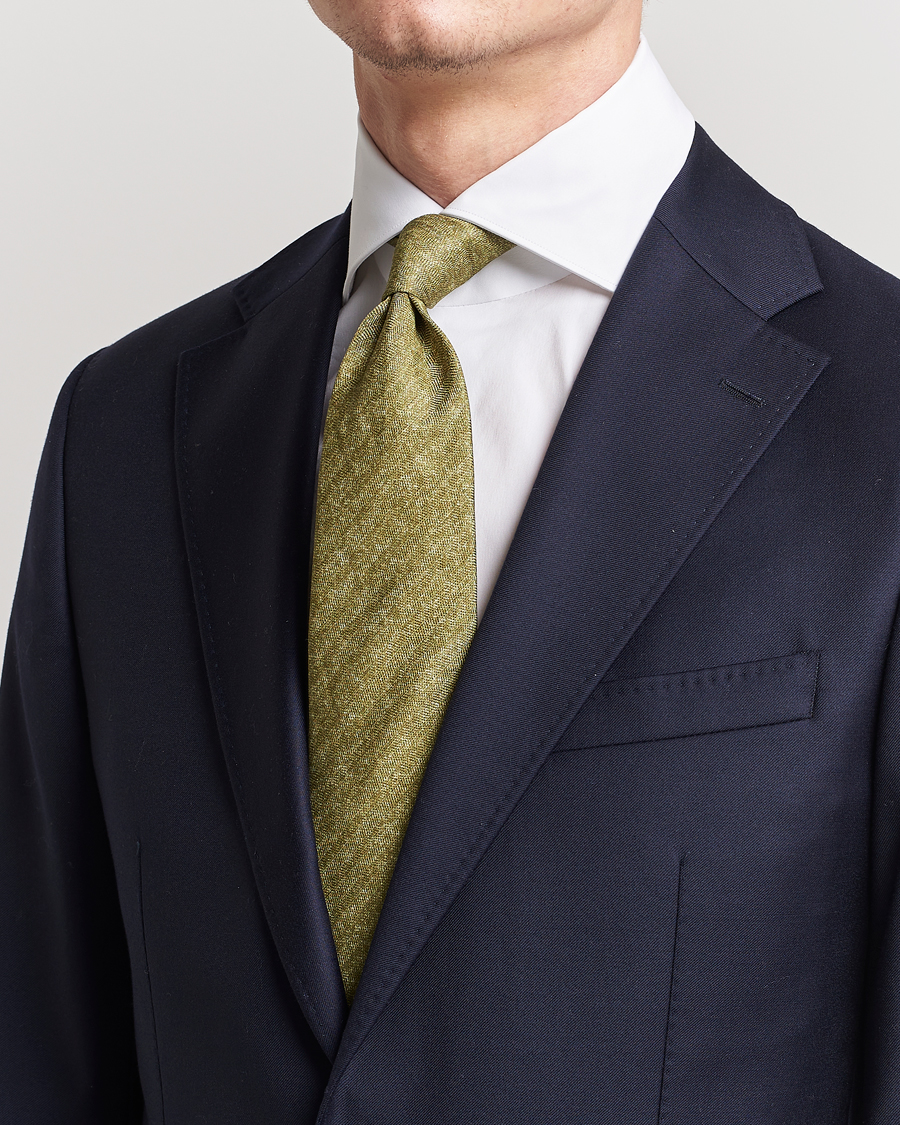Homme | Stenströms Silk/Linen Tie Green | Stenströms | Silk/Linen Tie Green