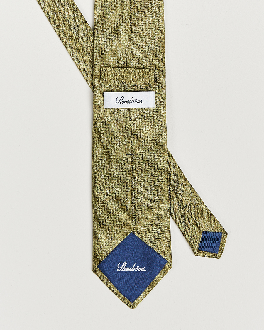 Homme | Stenströms Silk/Linen Tie Green | Stenströms | Silk/Linen Tie Green