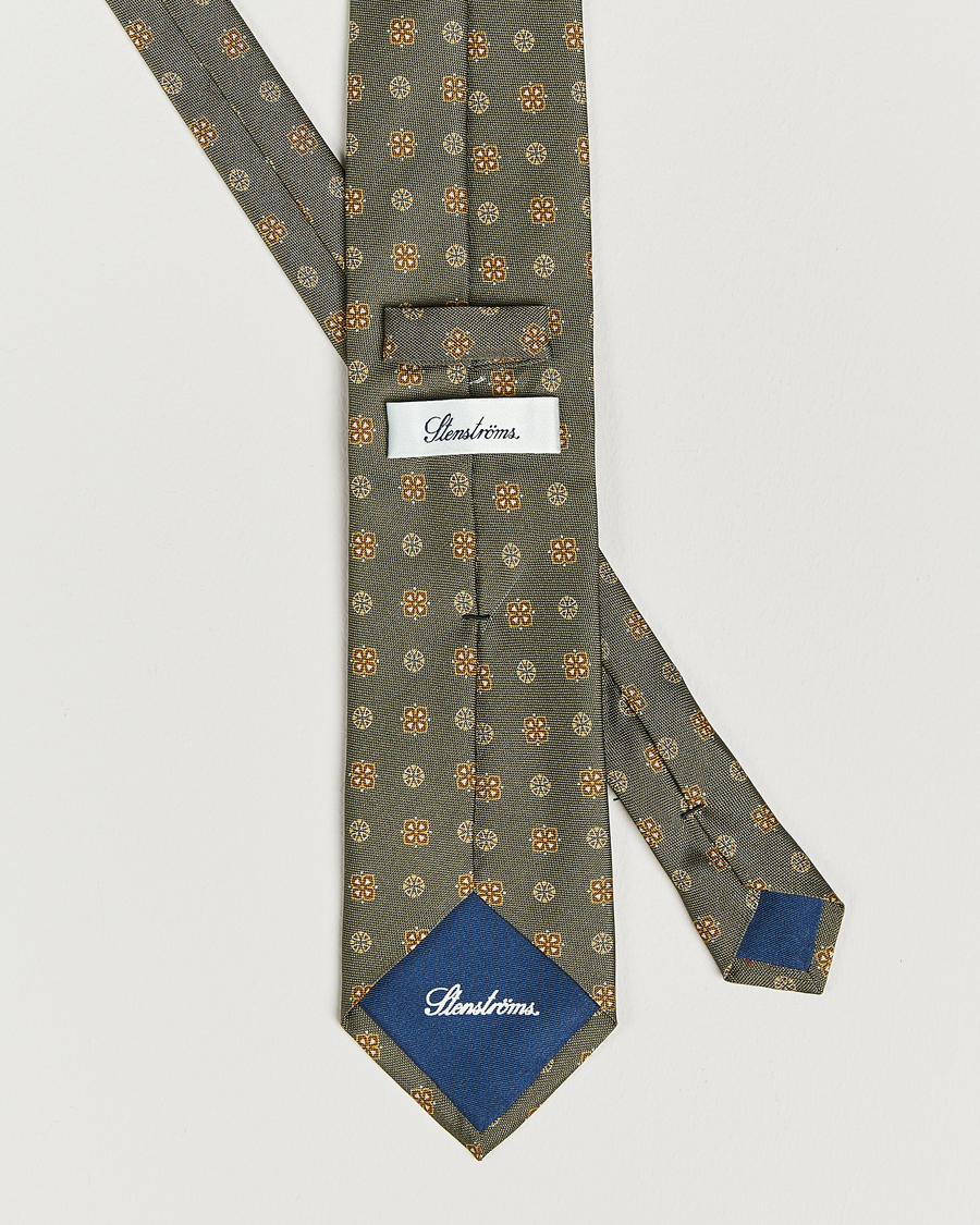 Homme | Stenströms Printed Silk Tie Grey | Stenströms | Printed Silk Tie Grey