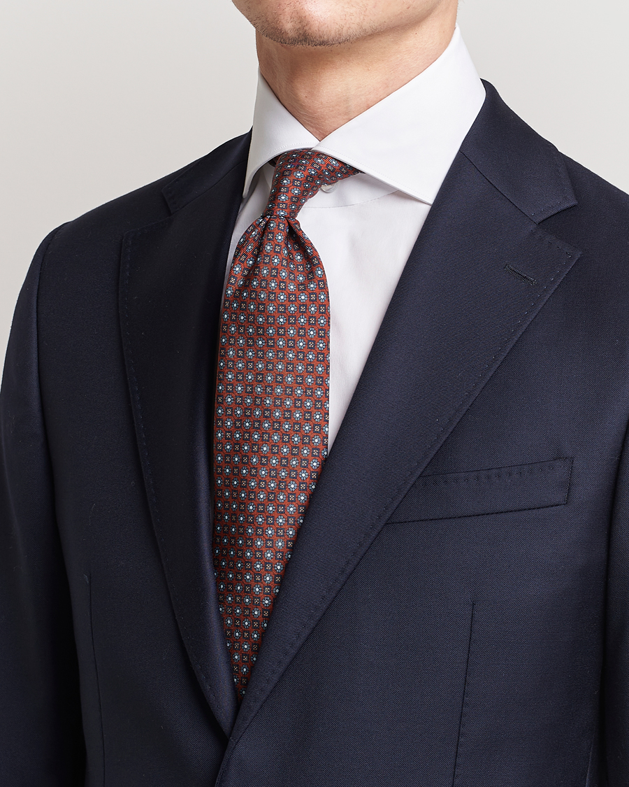 Homme | Stenströms Printed Silk Tie Red | Stenströms | Printed Silk Tie Red