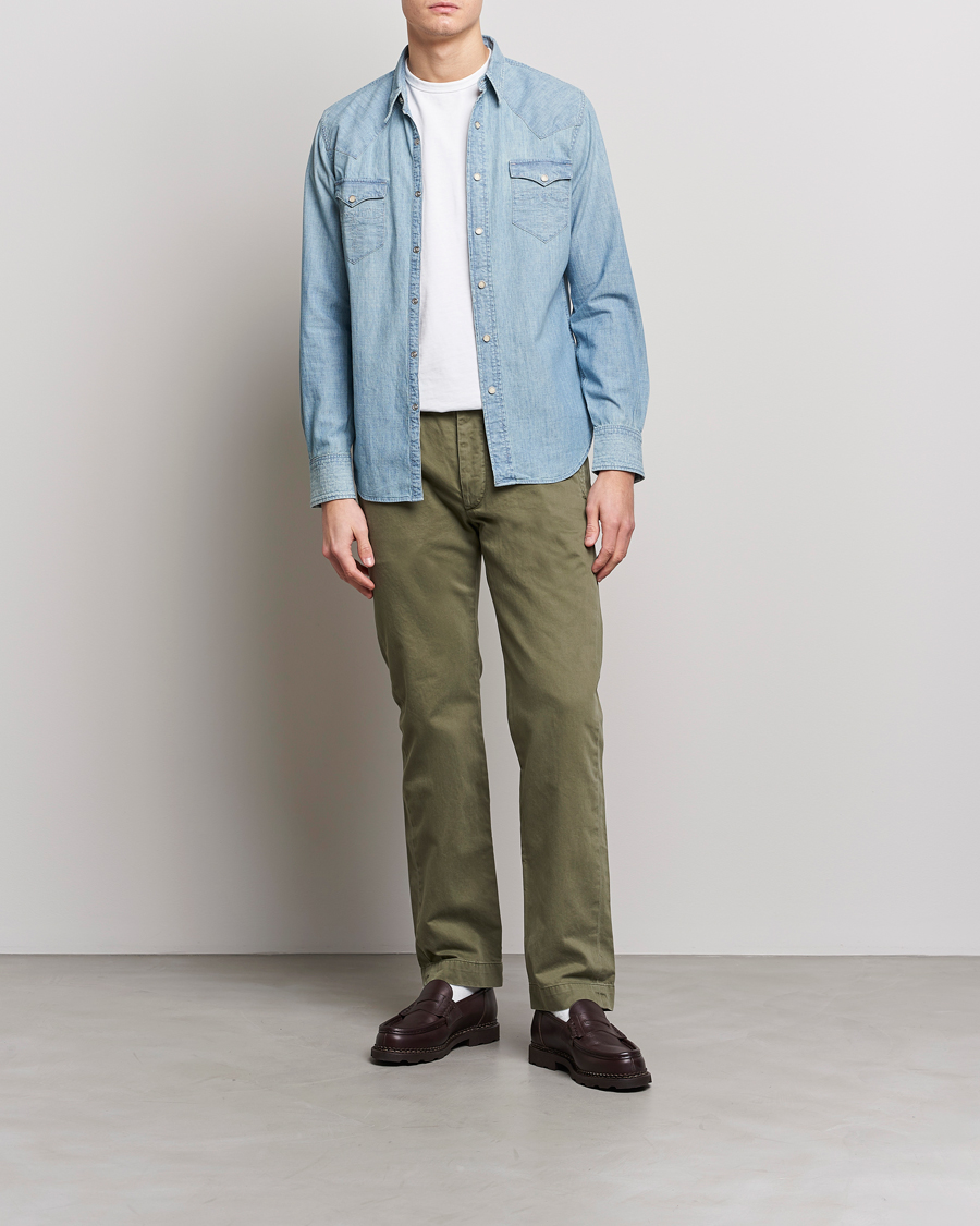 Homme | Pantalons | RRL | Officers Flat Pants Olive