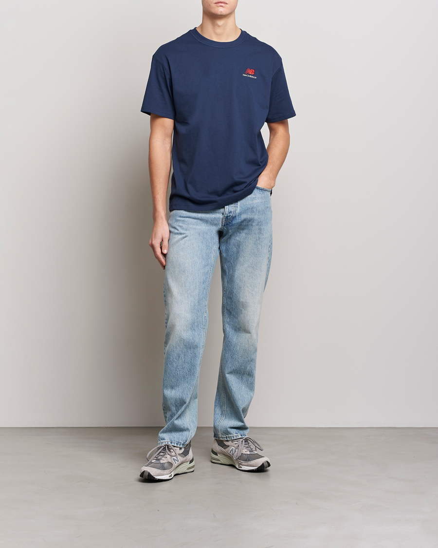 Homme | T-shirts | New Balance | Cotton T-Shirt Natural Indigo