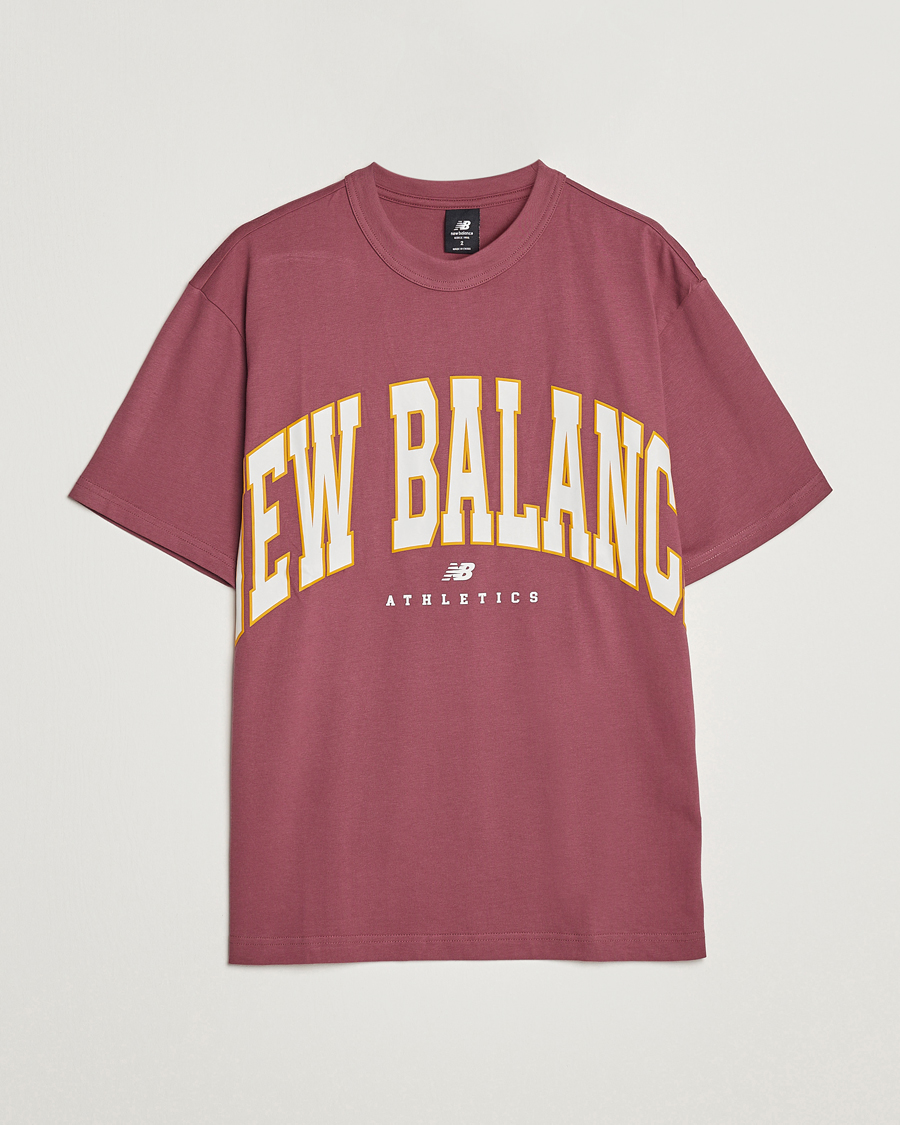 Homme | T-shirts | New Balance | Athletics Warped T-Shirt Washed Burgundy