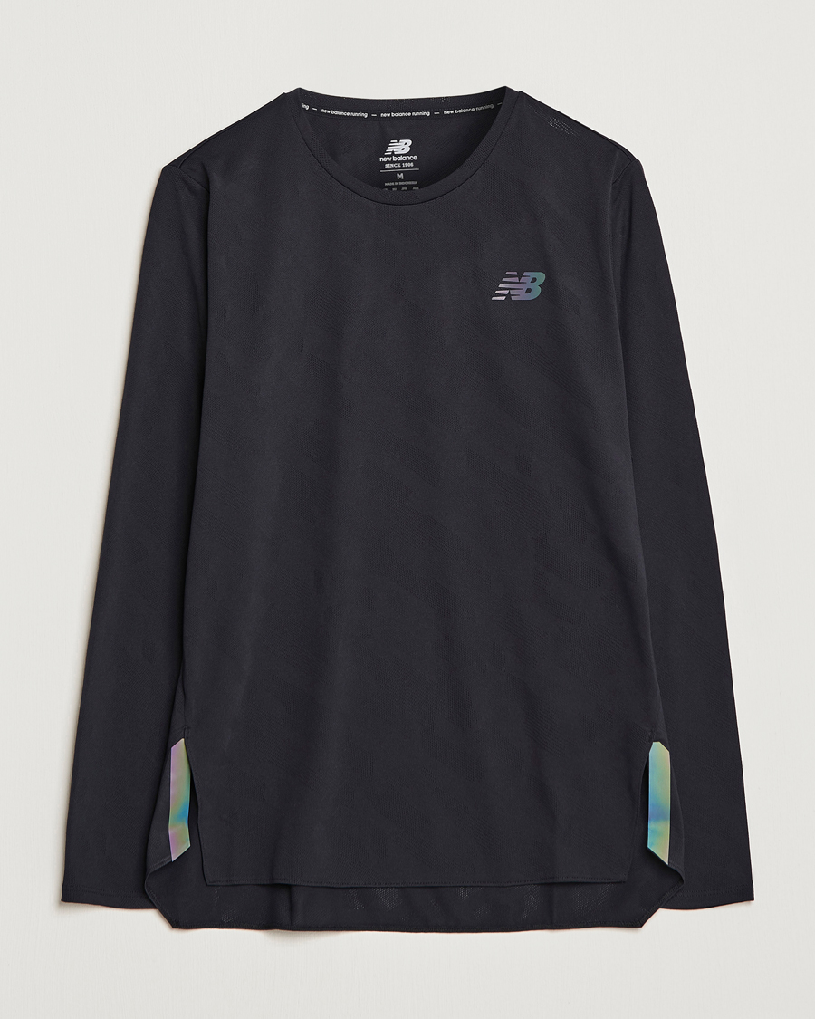 Homme | T-shirts | New Balance Running | Q Speed Jacquard Long Sleeve T-Shirt Black