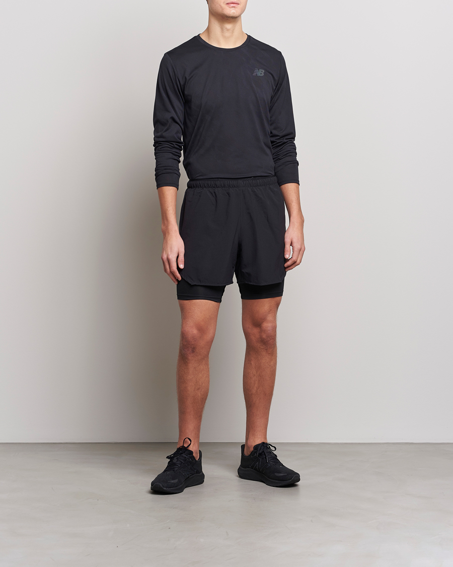 Homme | T-shirts | New Balance Running | Q Speed Jacquard Long Sleeve T-Shirt Black