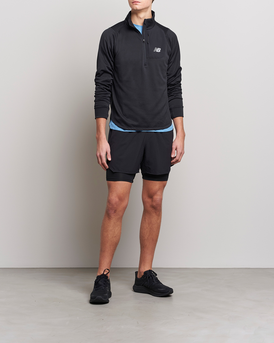 Homme | Pulls Et Tricots | New Balance Running | NB Heat Grid Half Zip Black