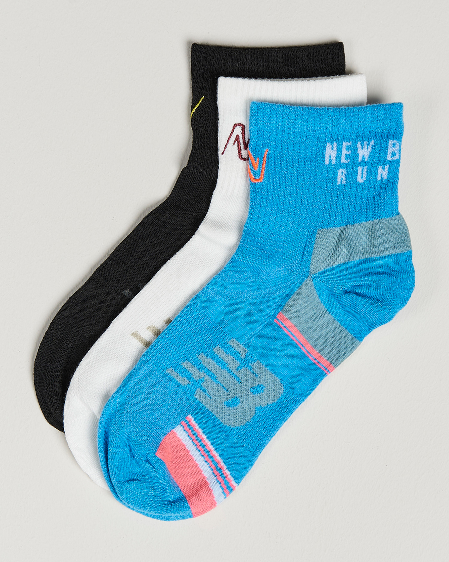 Homme | Sous-Vêtements Et Chaussettes | New Balance Running | 3-Pack Ankle Running Socks White/Black/Blue