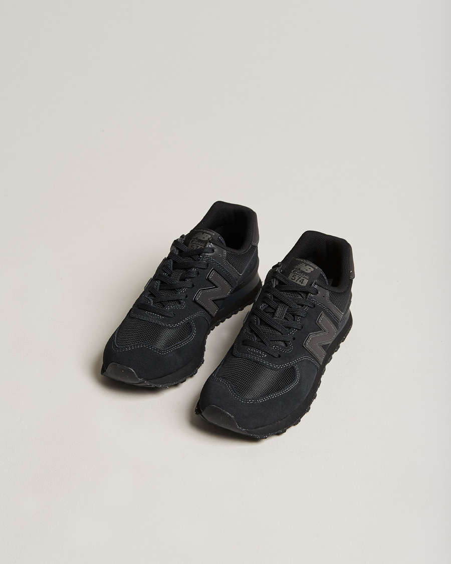Homme | Chaussures En Daim | New Balance | 574 Sneakers Full Black