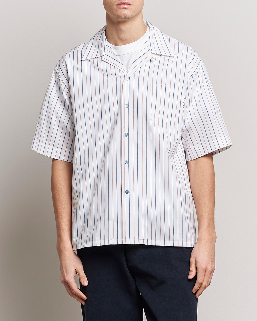 Homme | Chemises | Marni | Striped Bowling Shirt Lily White