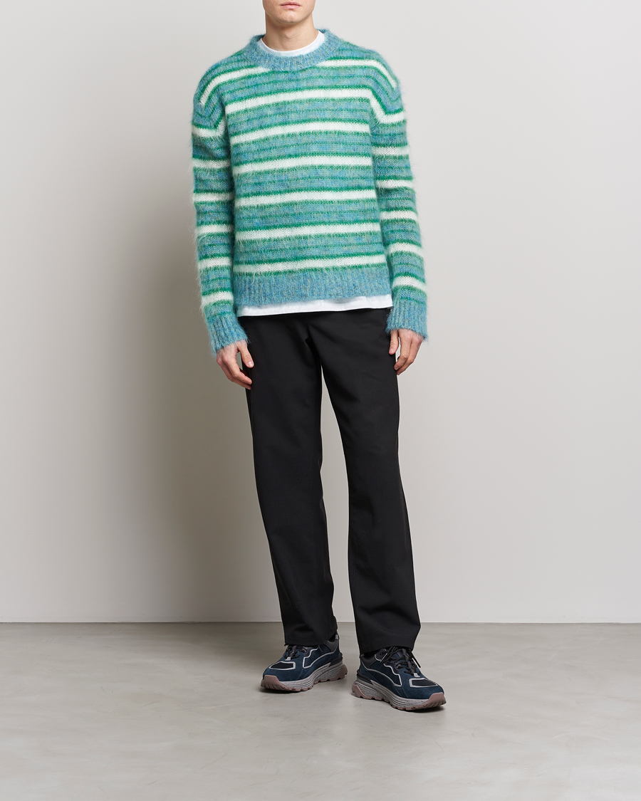 Homme | Pulls Et Tricots | Marni | Striped Mohair Sweater Turquoise