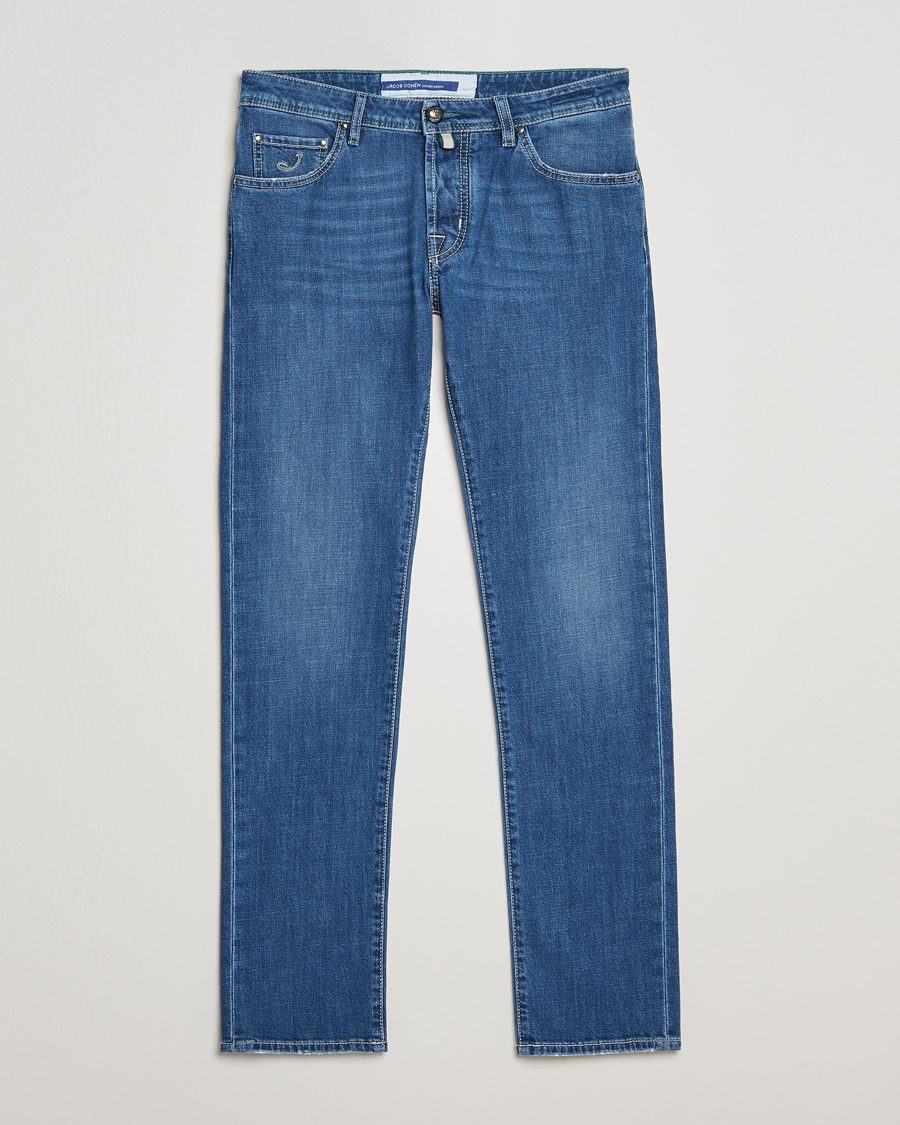 Homme | Jeans | Jacob Cohën | Nick Slim Fit Stretch Jeans Mid Light Blue