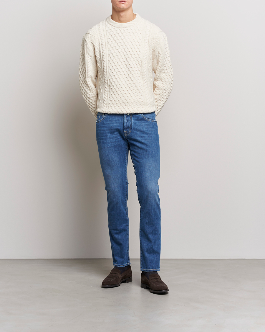 Homme | Jeans | Jacob Cohën | Nick Slim Fit Stretch Jeans Mid Light Blue