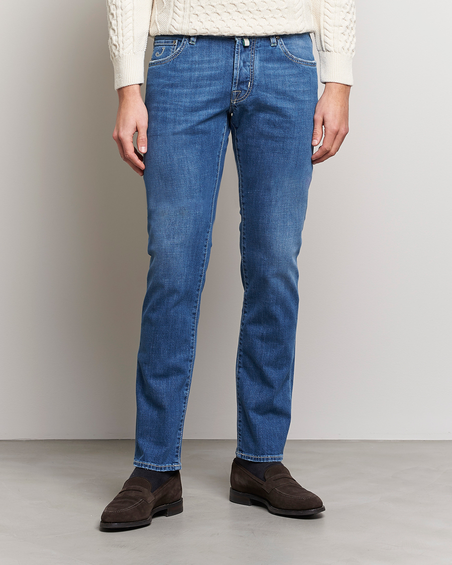 Homme | Jeans | Jacob Cohën | Nick Slim Fit Stretch Jeans Mid Light Blue