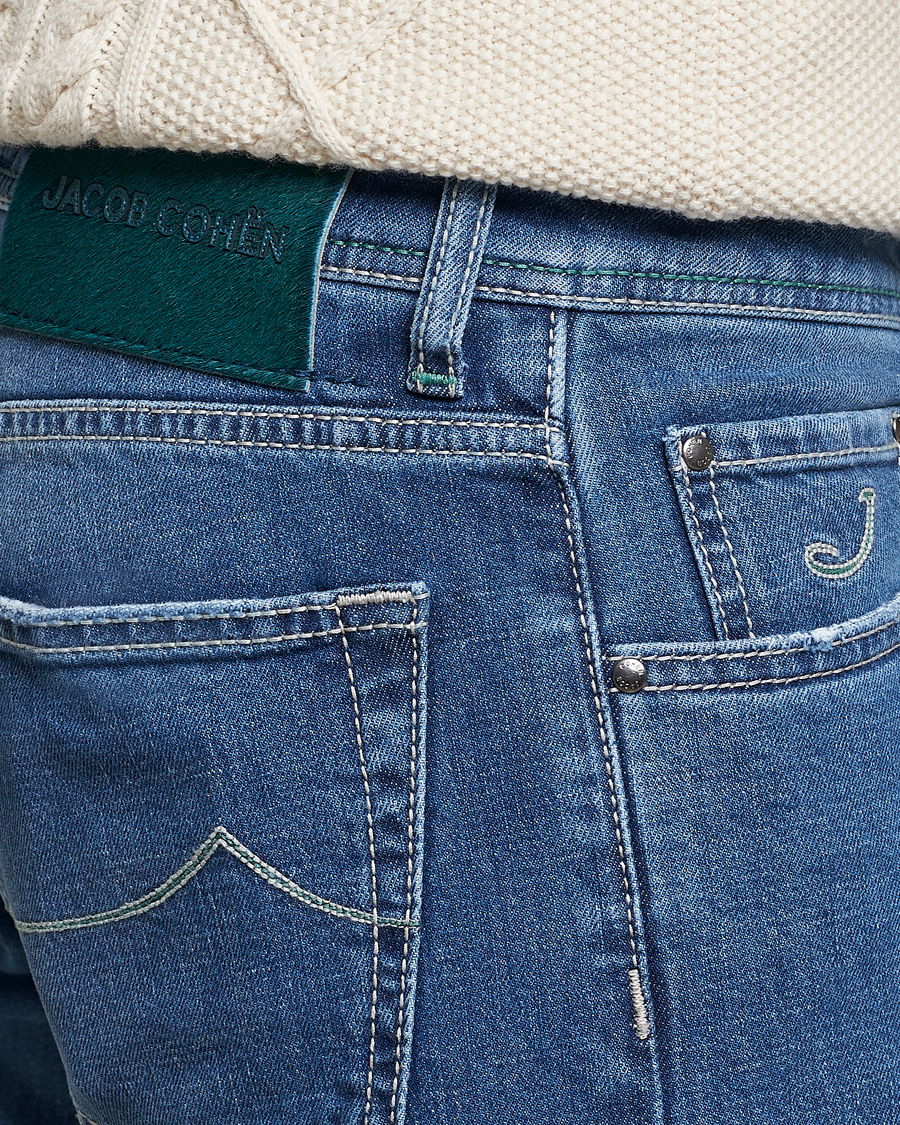 Homme | Jeans | Jacob Cohën | Nick Slim Fit Stretch Jeans Mid Light Blue