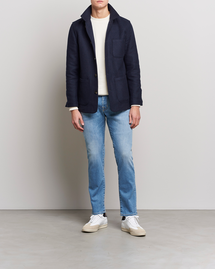 Homme | Jeans | Jacob Cohën | Nick Slim Fit Stretch Jeans Light Blue