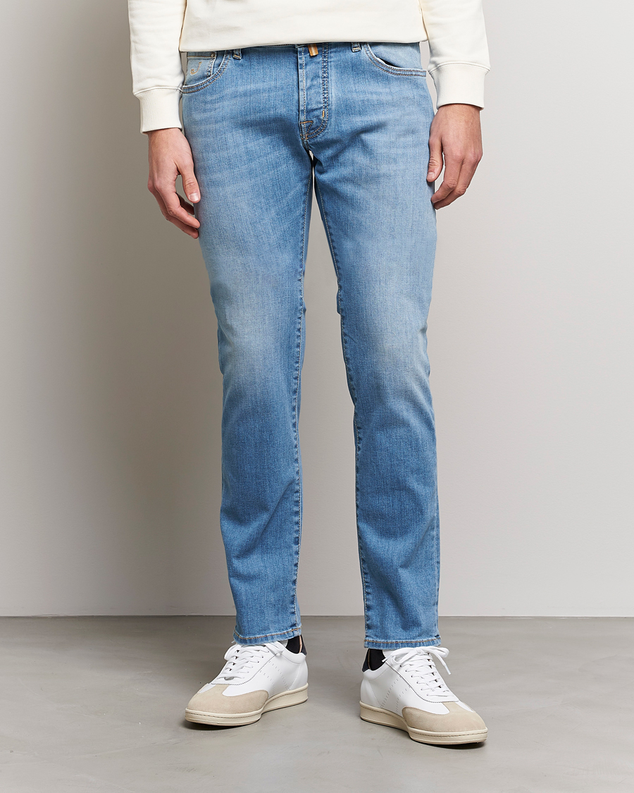 Homme | Jeans | Jacob Cohën | Nick Slim Fit Stretch Jeans Light Blue