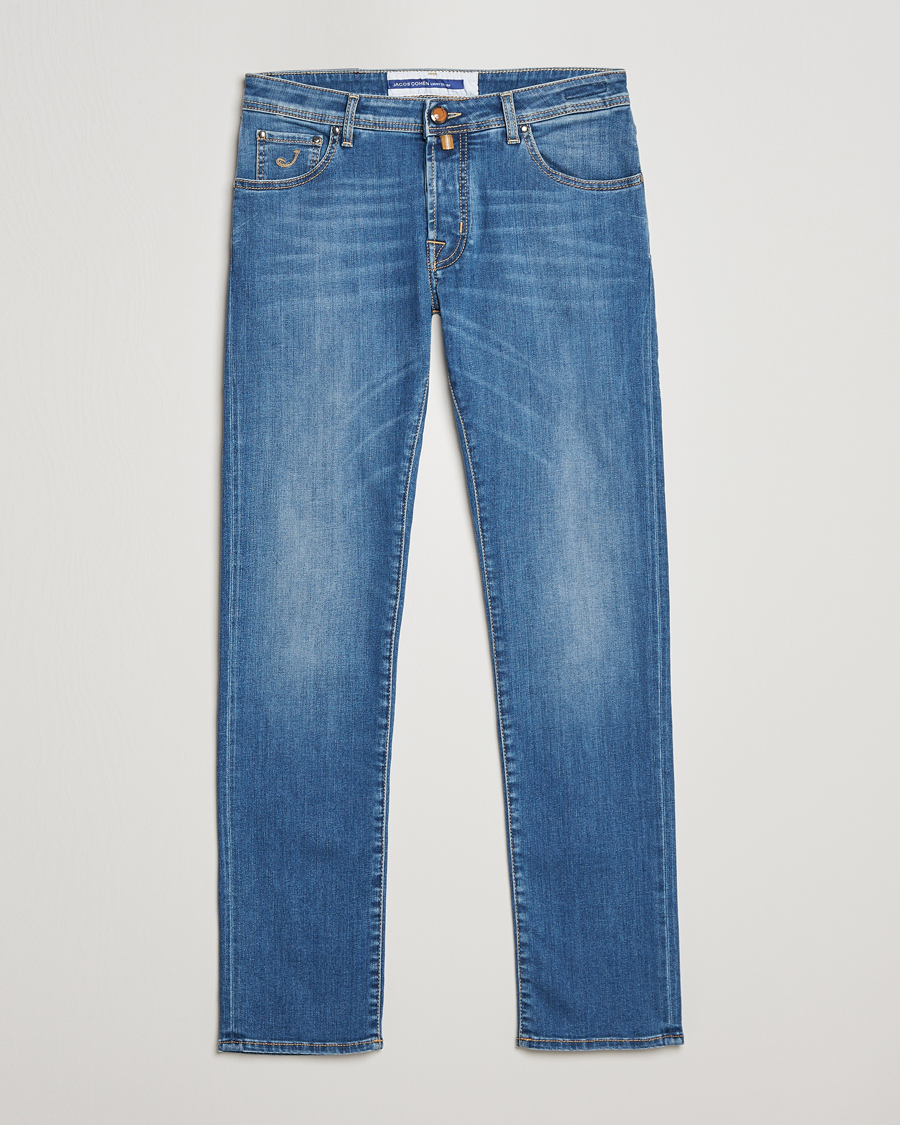 Homme | Jeans | Jacob Cohën | Nick Slim Fit Stretch Jeans Mid Blue