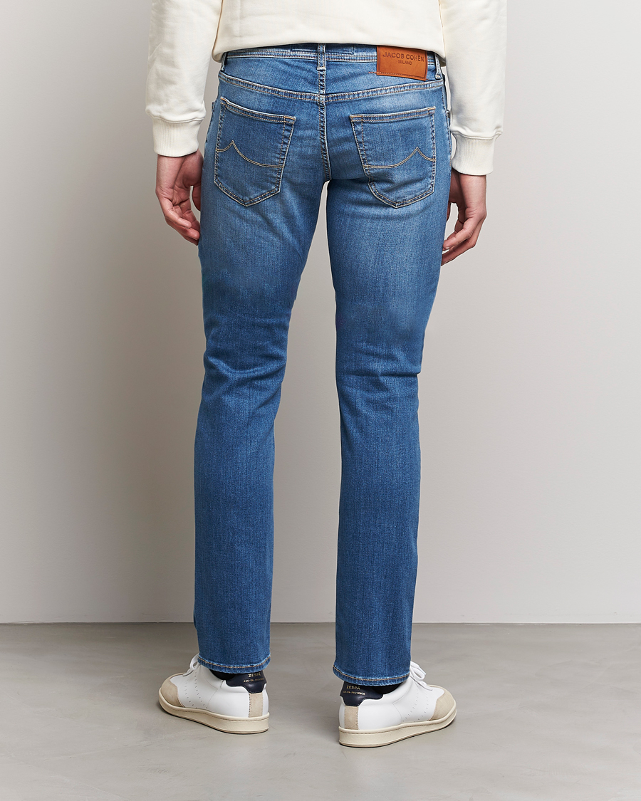 Homme | Jeans | Jacob Cohën | Nick Slim Fit Stretch Jeans Mid Blue